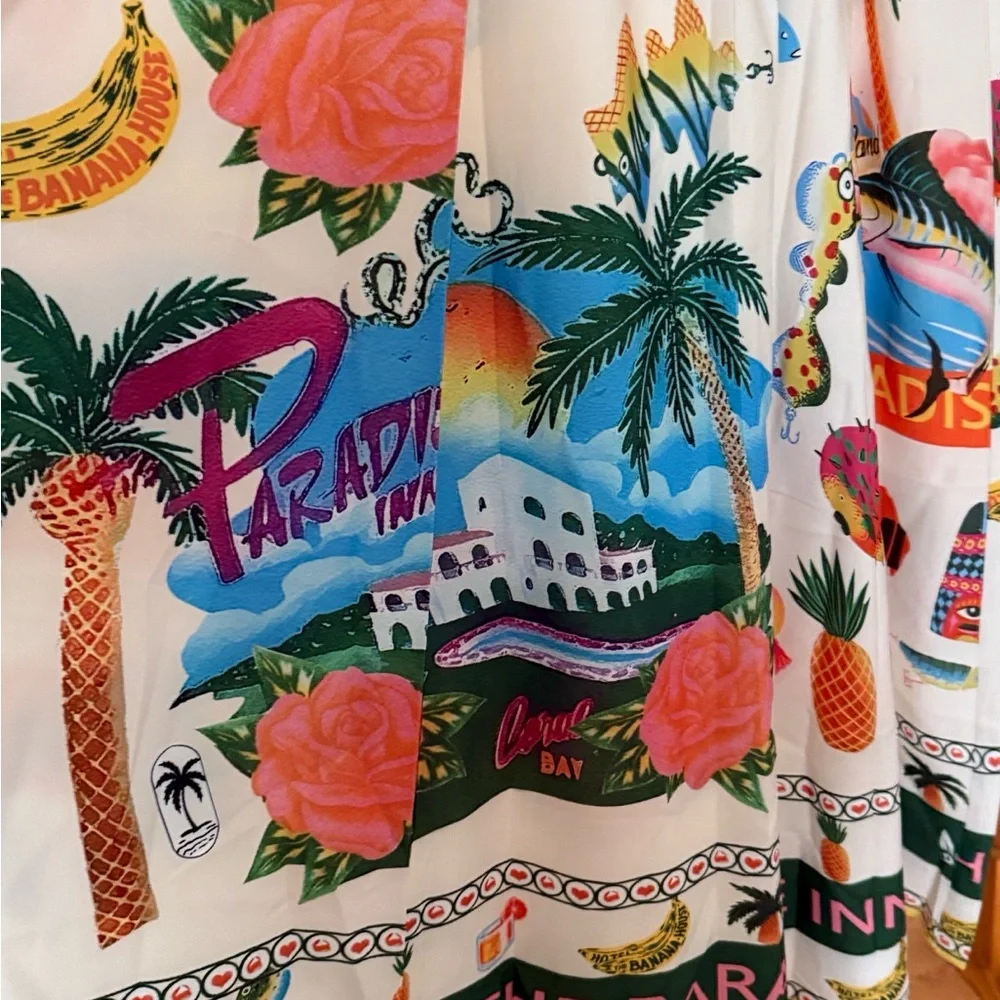 NWOT Tropical Print Maxi Dress - Picture 3 of 6